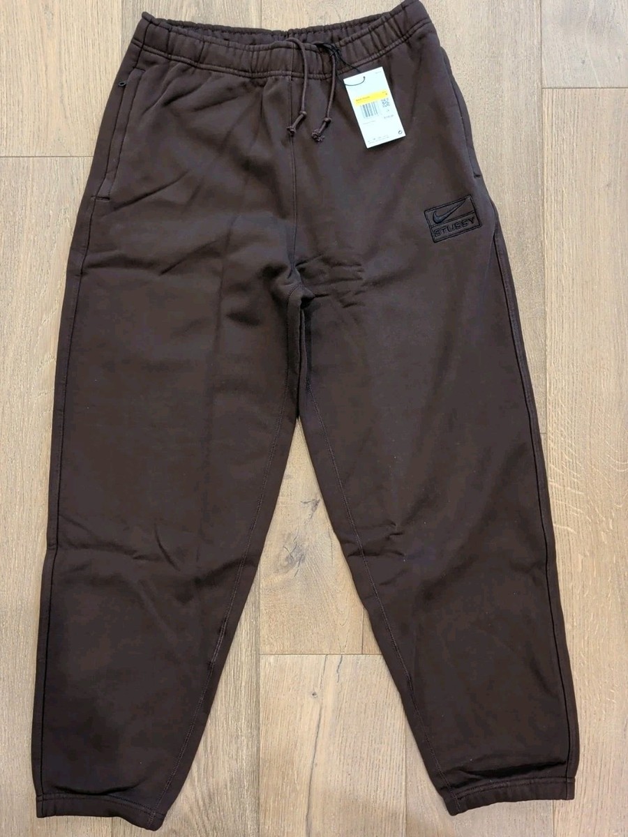 Stussy x Nike Stone Washed Fleece Sweatpants - Small - Brown