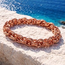 Men s Solid Copper Bracelet - 3/8 Of An Inch Wide. 11 Inch Length.