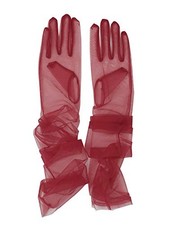 Women's Wedding Bridal Mesh Tulle Gloves Long Opera Costume One Size Burgundy