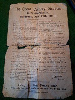 Great Colliery Disaster Minnie Pit January 1918 Halmerend Staffordshire Mining