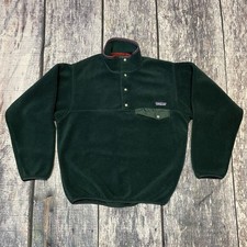 Pile vintage anni 90 Patagonia Synchilla Snap T made in USA 25450 taglia S unisex verde