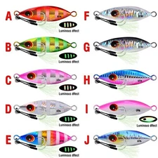 5pcs Slow Fall Pitch Fishing Lures Lead Metal Sinking Flat Jigging Baits 10g-60g
