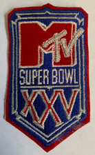 🔥RZADKA 1991 MTV MUZYKA TV HAFTOWANA NASZYWKA DO PRASOWANIA SUPERBOWL XXV