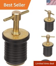 1" T-Handle Drain Plug - Stylish Brass/Black, Effortless Removal for Boat Owners