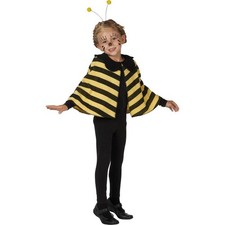 Bienchen Kinder Kostüm (Poncho) / Karneval Fasching Mädchen Jungen Bienen Cape