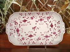 AUGUST WARNECKE, China Purpur - schöne Königskuchenplatte 28,5cm x 16cm