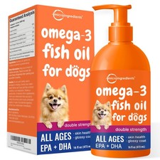Micro Ingredients Omega-3 Fish Oil for Dogs 16 Fl Oz Pack of 1 , Yellow