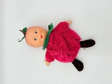 Vintage Fruit Babies Apple Doll Plush bean Bag Vinyl Head Small Small World