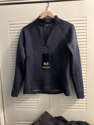 Women's Jack Wolfskin Athletic 1/2 Zip Top Graphite Gray Size Medium