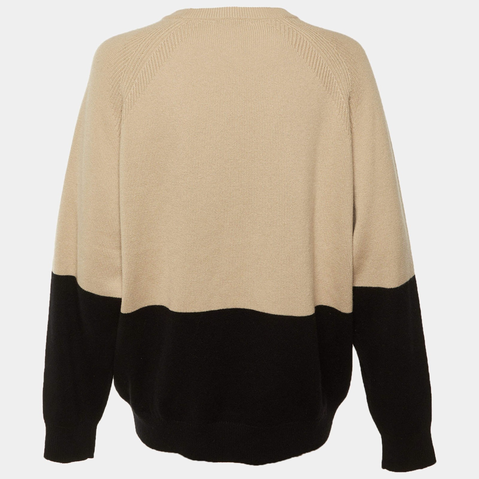 Givenchy BeigeBlack Logo Patterned Cashmere Crew … - image 2