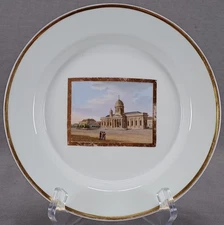 KPM Berlin Hand Painted Die Dom Kirche in Berlin 7 1/8 Inch Plate Circa 1840s