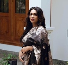Indian Party Wear Saree Bridal Wedding Bollywood Designer Sari Jacquard Border