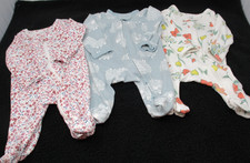 Carter's Just One You Infant Girl Footed Zip Sleepers Lot of Three Size Newborn