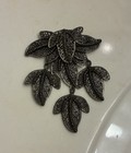Vtg Art Deco Large Filigree Multi-Leaf Spray W/Dangles Silvertone Brooch — photo 4