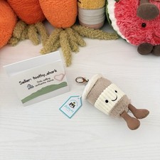 Jellycat Amuseable Coffee to Go Bag Charm BNWT - 100 Authentic - Ship from US
