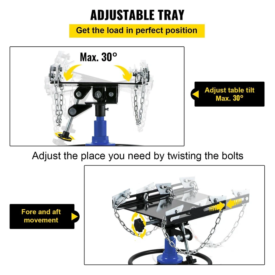 Transmission Jack, 33"-67" High Lift, 1100 lbs Hydraulic Telescoping Trans - Image 4 of 4