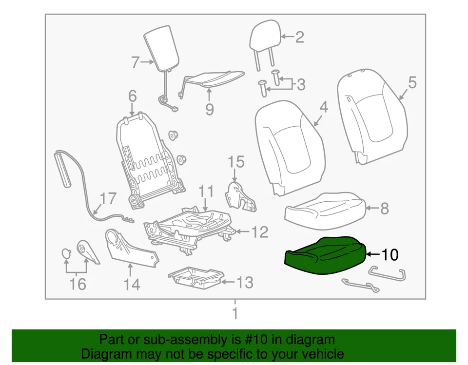 Funda de cojín de asiento de pasajero genuina GM 95245503 Light Titanium Foto 4 de 4