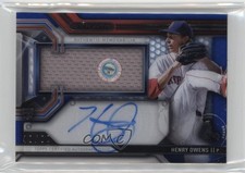2016 Topps Strata Clearly Authentic Relics Blue /99 Henry Owens Auto 9l6