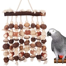 Extra Large Parrot Toy-Natural Wooden Chewing Tearing Toy for African Grey, P...