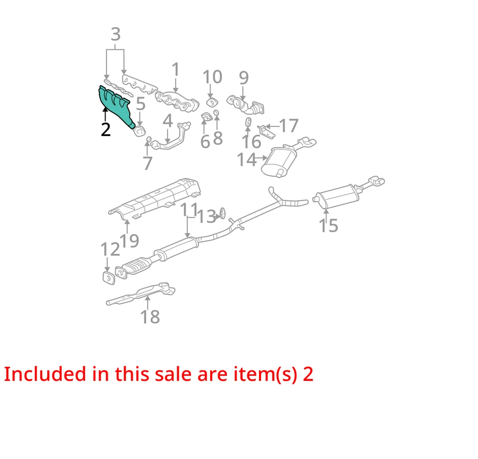 2000-2003 CADILLAC OLDSMOBILE DEVILLE SEVILLE MANIFOLD ASM EXH 12564185 NEW OEM - Image 2 of 3