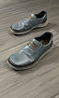 Rieker Sergio Slip On Blue Leather Casual Driver Active Loafers Men s EU 42 US 9