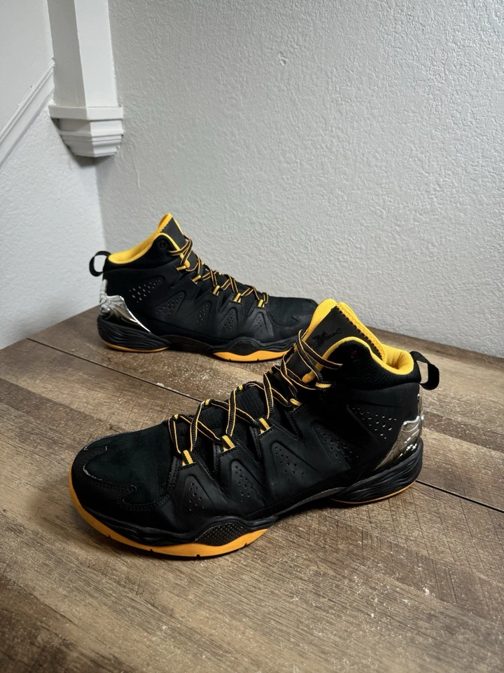 Nike Hombres Air Jordan Melo M10 Medio Negro Atomic Mango Talla 13 629876-013 Tenis Foto 2 de 4