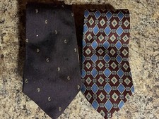 2 Tie Lot Vintage Tommy Hilfiger Italian Silk Made In USA Mens Neckties