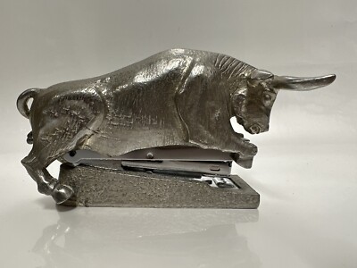 Stapler Bull Jac Zagoory Designs Pewter Charging Bull Stapler Vintage Rare Office | eBay