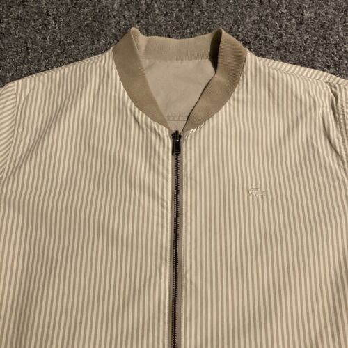 Chaqueta Bomber Reversible De Colección Lacoste Forrada Beige Bordada Para Hombre’s Grande - Imagen 7 de 11