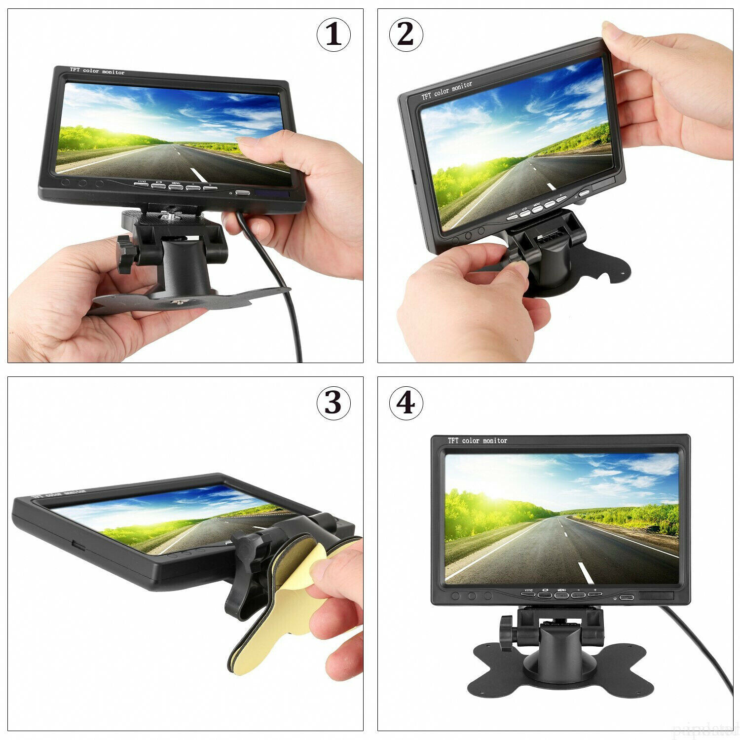 Rear View System 7 inch Car Monitor Backup Camera 4PIN Heavy Duty 12-24v Caravan