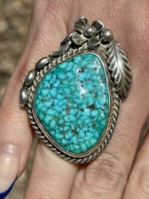 Vintage Derrick Cad Navajo Water Webb Turquoise Sterling Silver Ring