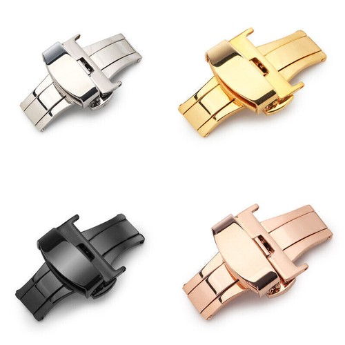 Stainless Steel 10-22MM Deployment Butterfly Buckle Strap Clasp - Picture 3 of 19