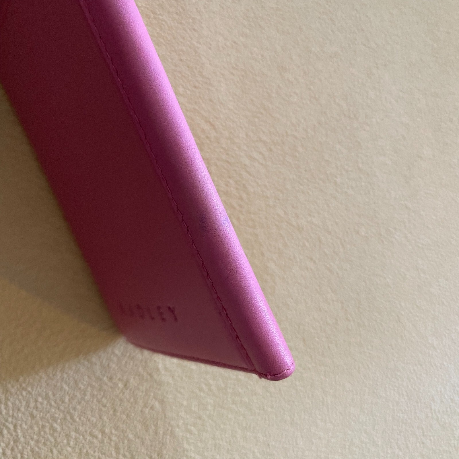 Radley Leather Wallet Bifold Passport Cover Pouch Sleeve Pink Travel