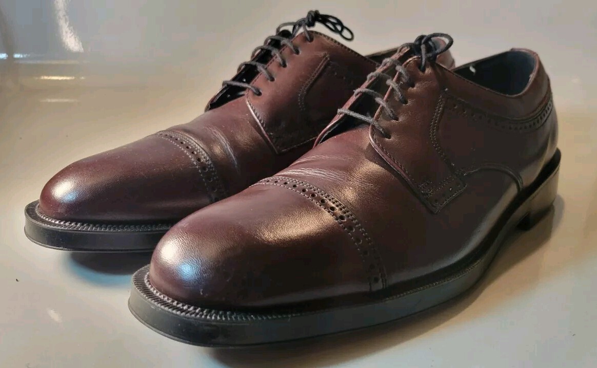Burgundy Leather Oxford Cap Toe Dress Shoe Florsheim Archer  display picture 2