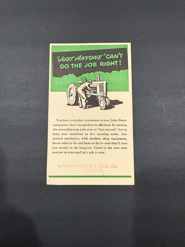 1933 John Deere High Lift Mower Brochures & John Deere Postal Card....3 Items - Picture 14 of 15