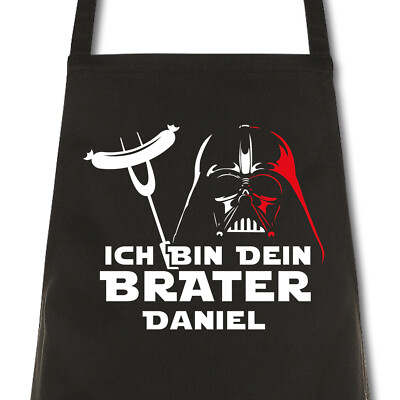 Schürze Männer Ich bin dein Brater Namen personalisiert Grillschürze Kochschürze