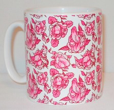 Pink Flower Penis Pattern Mug Funny Willy Cock Girlfriend Boyfriend Lover Gift