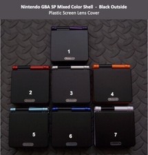 GBA SP Replacement Housing Shell,Plastic LCDLens Cover Mixed Color Black Outside