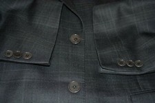 1295 Jos A Bank Signature Gold Gray Plaid Sportscoat Blazer 46R 46 R Silk Wool