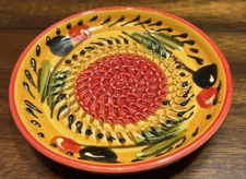 Garlic Ginger Grater Plate Bright Fiesta Colors Hand Painted & Made In Spain