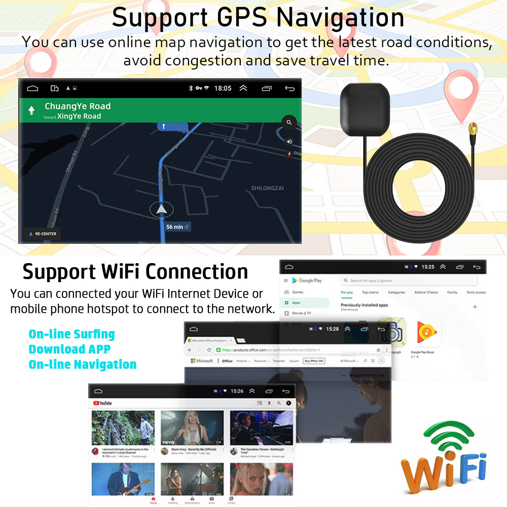 Image 7 - 10.1'' Android10.1 2 Din Car Stereo Support Apple Carplay Android Auto GPS WiFi