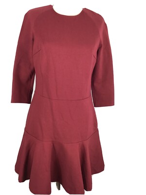 armani exchange Womens Large Burgundy Fit & Flare Dress | eBay
