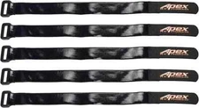 Apex RC Products 5 Pack 20mm x 300mm HD Rubberized Battery Straps Non-Slip...