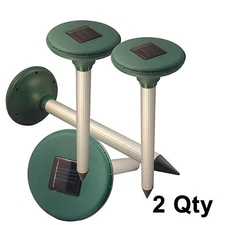 2x Yard Solar Power Ultrasonic Sonic Mouse Mice Mole Insect Pest Rodent Repeller