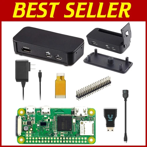 Multifunctional Raspberry Pi Zero W Starter Kit with Power Supply & Black Case