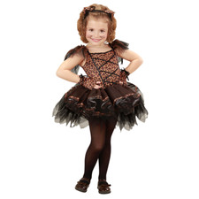 COSTUME VESTITO ABITO TRAVESTIMENTO CARNEVALE BAMBINA LEOPARDO BALLERINA