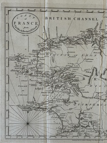 1781 Brittany France Original Antique Chart by John Cary - 第 2/3 張圖片