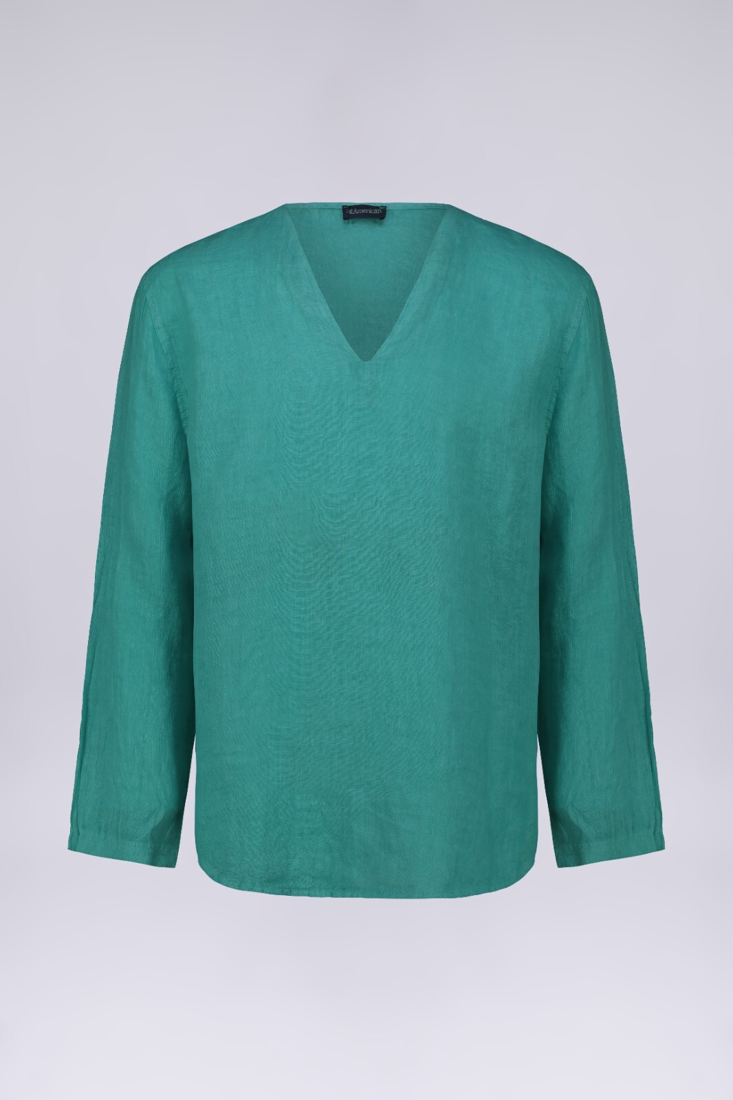 Camisa Hombre 100% LINO Cuello En V Sin Botones Ligera Transpirable