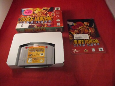 Duke Nukem Zero Hour Nintendo 64 N64 COMPLETE w/ Box manual game WORKS! 