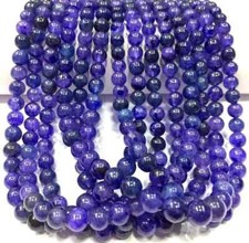 Natural Blue Sapphire Smooth Beads 7 Strand Round Sapphire Gemstone Beads.